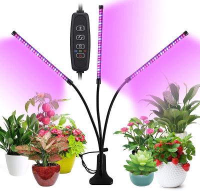 China FLOWER 3 Head Dimmable Clip Led Grow Light Lamp Plants Grow Tube For Indoor Full Spectrum Light for sale