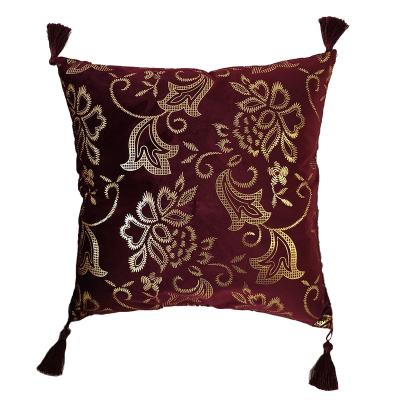 China Large PORTABLE customization luxury style aluminum-printed red color seat sofa pillow cushion for home decor for sale