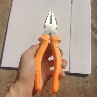 China Plastic Handle Yellow Color 8'' 200mm Combination Plier, Wire Cutting Long Nose Plier With Cheap Price for sale