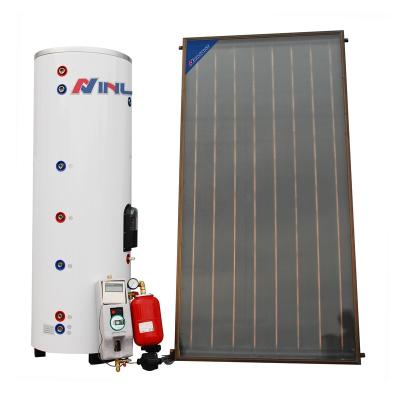 China Domestic Hot Water Or Room Heater Split Pressurized Black Chrome Flat Plate Solar Water Heater for sale