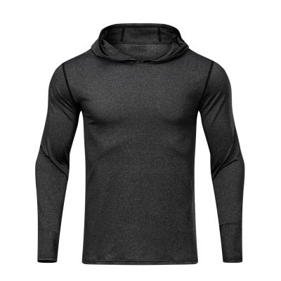 China Breathable products in new running sports sleeve long shirt men's basketball running jacket quick-drying pullover long hooded coat s for sale