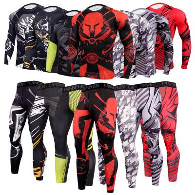 China Men's Long Sleeve Quick-Dry Fitness Sportswear Gym Yoga Clothes Suit Equipment Compression Breathable Running Tights for sale