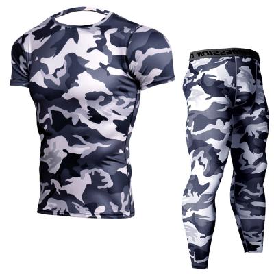 China Comp. Wholesale Men's Quick-Drying Clothing Tights Sports Suit Breathable Sublimation Print Basketball Fitness Shorts Top Sleeve Wearproof for sale