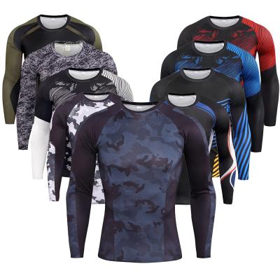 China Sports Breathable Compression Fitness Long Sleeve 3d Printed Tight T-shirt China Wholesale T Shirt Mens Sportswear for sale