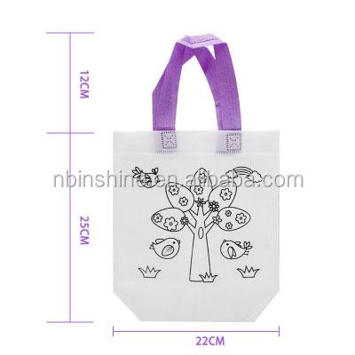 China CU2237 Eco-friendly custom kids DIY coloring non woven bag, craft bag for kids for sale