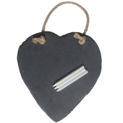 China High Quality Natural Environmental Slate Christmas Gifts Sustainable Hot Selling Heart Shaped Slate Decorations for sale