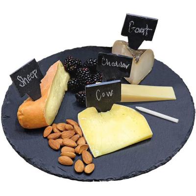 China 2022 Viable Natural High Quality Blackboard Rock Cheese Label Slate Cake Label For Restaurants for sale