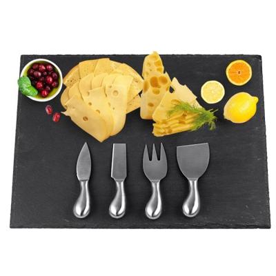 China Stocked Most Popular Slate Fancy Rectangle Design Wooden Dish With Knife Set for sale