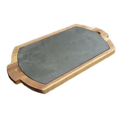 China OEM &ODM Stocked Slate Acacia Wood Serving Tray for sale