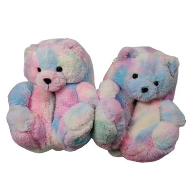 China Fashion Trend Glow In The Dark Teddy Bear Slippers Kids Teddy Bear Slippers for sale