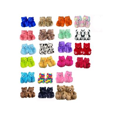 China Fashion Trend NEW COLOR Women's Furry Teddy Bear Slippers Women Fuzzy Teddy Bear House Slippers Slippers for sale