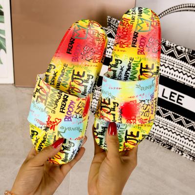 China 2021 Fashion Trend Sandals Designer Summer Rainbow Women's Sandals Custom Made Woman Baby Sandal for sale