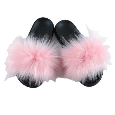 China Breathable Outdoor Indoor Designer Luxury Faux Fluffy Women Fashion Style Fur Slides For Women for sale