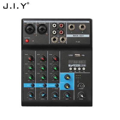 China Headphone Monitor F-4A New Design Small Home Music 4-Channel 48V Phantom Power Karaoke Portable Audio Mixer Port for sale