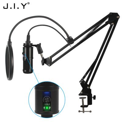 China USB Microphone BM-65 USB Streaming Cardioid Condenser Podcast Mic Microphone Studio Kit with Arm Stand PC Recording YouTube Karaoke Play for sale