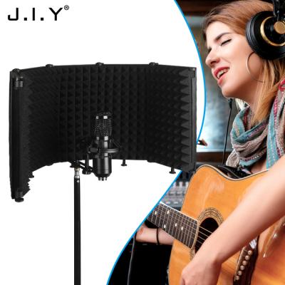 China J.I.Y M5 5 Doors Studio Home Microphone Foldable Noise Filter Wind Screen Isolation Shield For Recording bm800 foam for sale