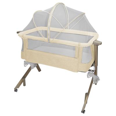 China Baby Sleeper Bedside Hutch Bed Solid Wood Baby Cradle for sale