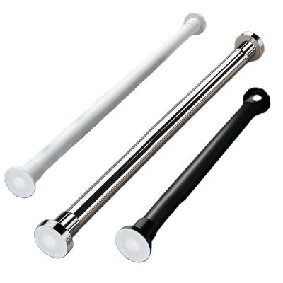 China Bathroom Curtain Rod Hot Sale No Punching Shower Curtain Rod Stainless Steel Shower Curtain Poles For Bathroom for sale