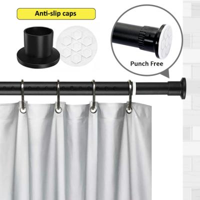 China High Quality Telescopic Clothes Easy Drying Rod Tension Stretch Pole Adjustable Curtain Cross Shower Rod for sale