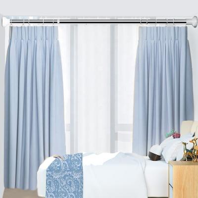 China Easy Easy-install Bathroom Portable Tension Shower Pole No Punch Stainless Steel L-Shaped Adjustable Curtain Rod Metal Cabinet Rod for sale