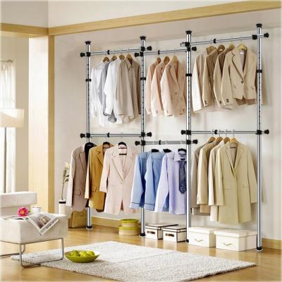 China 2021 Metal Adjustable Hot Adjustable Wall Mounted Coat Hanging Rack (Height) With Storage Height 1.1-3.1m for sale