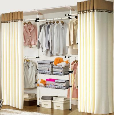 China Adjustable (Size) Guaranteed Pole Designs Quality Poles Designs Simple Portable Home Clothing Simple Wardrobe Cloth Folding Wardrobe for sale