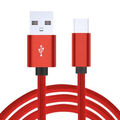 China New Style MP3/MP4 Player 1 Meter 2A USB Cable Charger Nylon Charging Data Cable For Mic/For Type C/For IPhone for sale