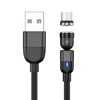 China MP3/MP4 Player in Current Magnetic Round 2.4A Head LED Cable Phone Micro USB Data Cable for iPhone for sale