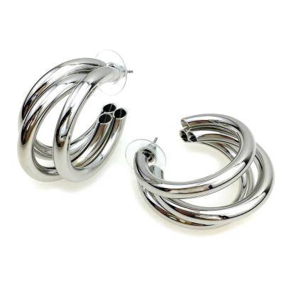 China Ethnic Silver Multi Layers Circle Hoop Earrings For Women 18k Gold Extra Large Gold Hoop Earrings for sale