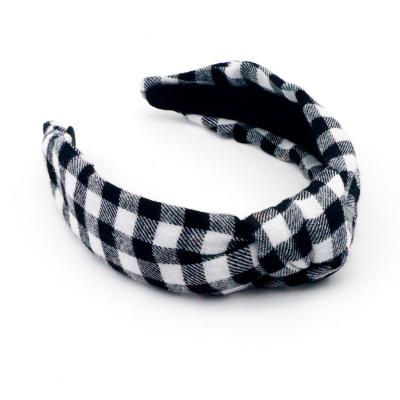 China New Arrivals ENGLAND STYLE Wholesale Designer Boho Multi Colors Plaid Headband Baroque Plaid Headbands Christmas Headbands for sale