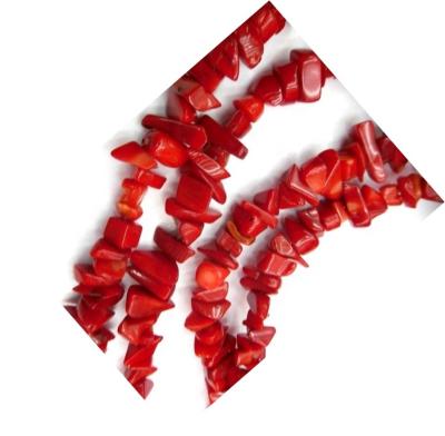 China Stone Apple Coral Chips Beads Red Coral Beads Chip Gemstone Beads Natural Gemstone for sale