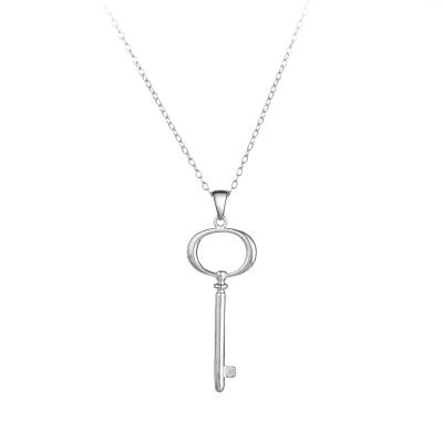 China Vintage Women Valentine's Day Gifts Jewelry Key To Heart Sterling Silver S925 Brass Key Pendant Necklace for sale