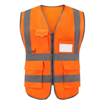 China Water Proof Construction Customizable High Visibility Reflector Logo Workshop Safety Vest Reflective Cargo Pocket for sale