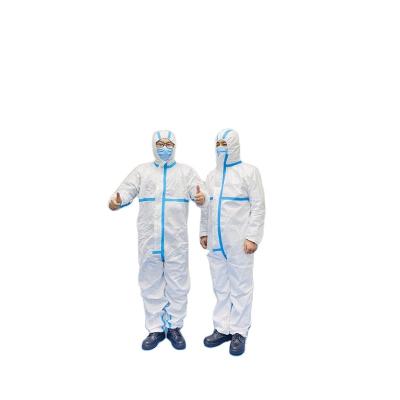 China Full Body Breathable Waterproof Medical Hazmat Protective Suit Unisex Protective Clothing for sale