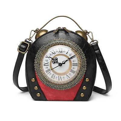 China Latest Vintage Personality Designer Handbags Ladies PU Leather Clock Cross - Body Bags With Logo for sale