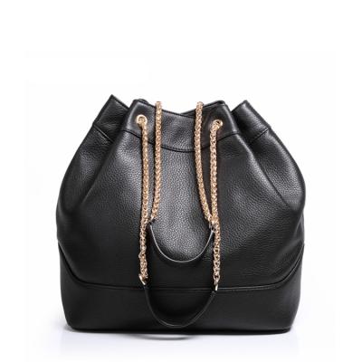 China Gionar New Arrival Fashion Women NATIONAL Bucket Bags Natural Grain Leather Handbags With Drawstring for sale