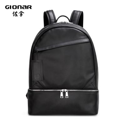 China High Quality Custom Design Luxury Attractive Black Fashion Leather Laptop Bags Backpack With Embossed Logo Tag For Mens for sale