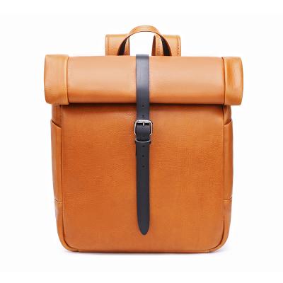 China Anti-theft Custom Made Italy High Quality Cow Leather Grain Full Genuine Leather Men Backpack Retro Vintage Laptop Travel Bags China Factory for sale