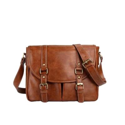 China 2021 Daily Fashion Style Large Leather Cross - Body Camera Messenger Bag For Men for sale