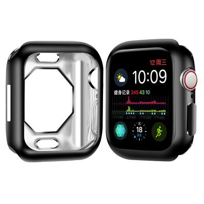 China For Apple Watch 38/40/41/42/44/45mm Hot Style TPU Anti-drop Sleeve Protective Soft Rubber Plated Watch Case For iWatch Series 7 Band Apple for sale