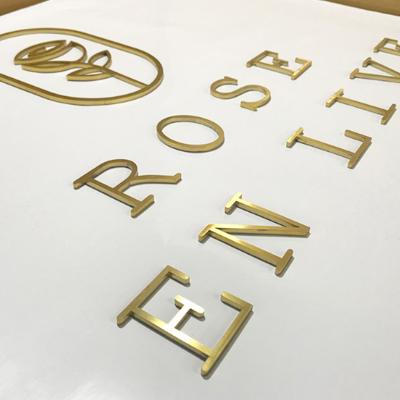 China Custom Buildings Metal Signage Stainless Steel Laser Cut Logo Custom Sign Laser Cut Office Wal Sign Brushed Metal Logo Reception for sale