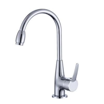 China Good Quality Modern Modern Deck Mounted Single Handle Chrome Zinc Kitchen Mixer Tap for sale