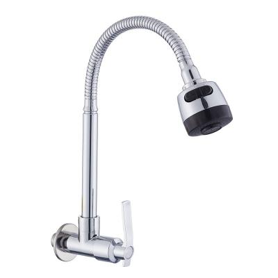 China Multifunction Chrome Vientiane Zinc Cold Water Kitchen Faucet Two Function Modern Sink Faucet for sale