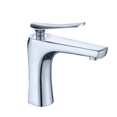 China Metered Faucets Wholesale Single Handle Chrome Brass Bathroom Sink Faucet Modern Deck Mounted Basin Mixer Taps for sale