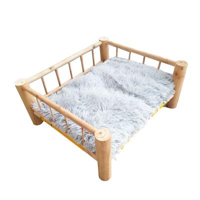 China Solid Wood Camping Bed Stocked Wooden Cat Sleeping Nest Removable and Washable Pet Cat Hammock for sale