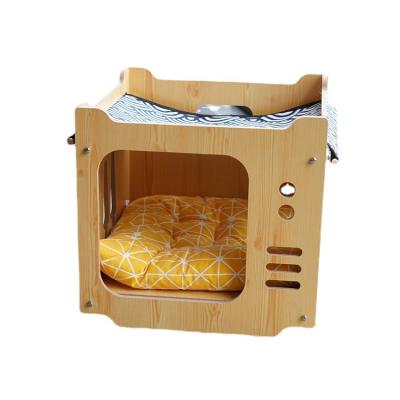 China Wooden Birthing Room Stocked Cat Climbing Frame Pet Room Cat Litter Enclosed Eco Friendly for sale