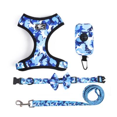 China Fashion Padded Dog Collar Leash Storage Bag Harness Set For All Kinds Of Dog Bow Tie Collar for sale