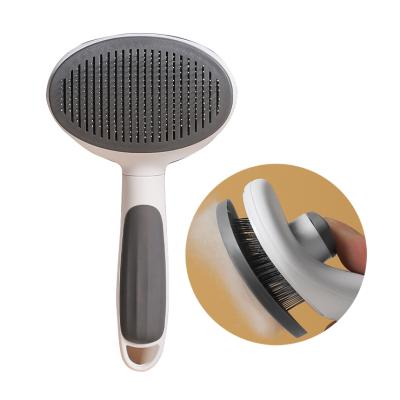 China Factory Supply Wholesale Grooming Handle Massage Comb Pet Non-slip Hair Stocked Cat Brush for sale