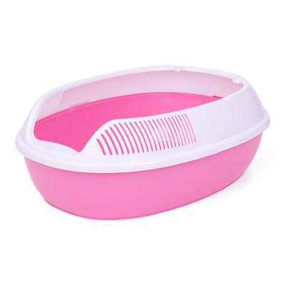 China Cat Litter Box Cat Toilet Kitten Dog Bedpan Crack Proof Durable Small Anti Splash Partly Enclosed Stored for sale