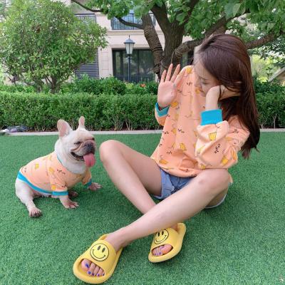 China Best Viable Wholesale Dog Clothes Family Apparel With Owner Printed Mug Fashion Shirt Set for sale